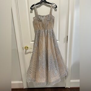 Bronx and Banco Silver and Cream Formal Kids Dress